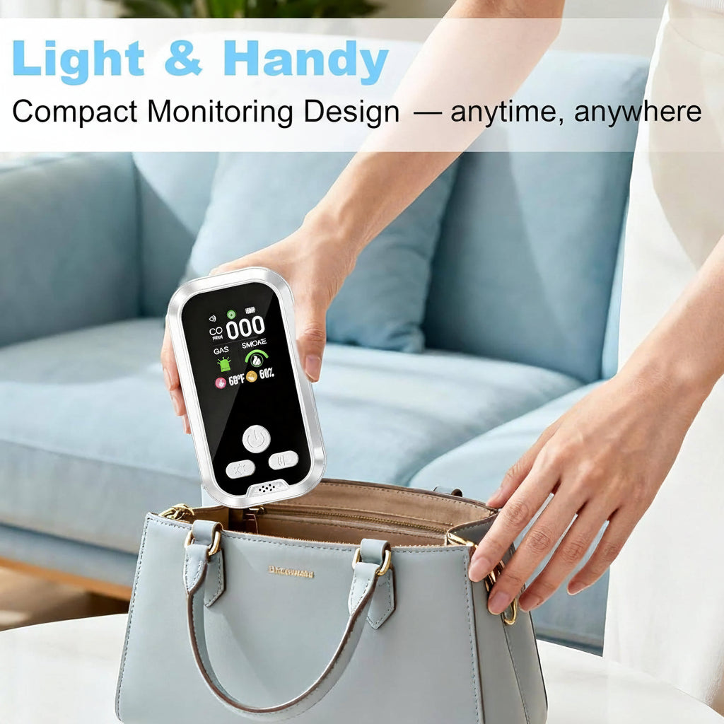Multifunction Gas and Smoke Monitor with LCD Display and Temperature & Humidity Readings