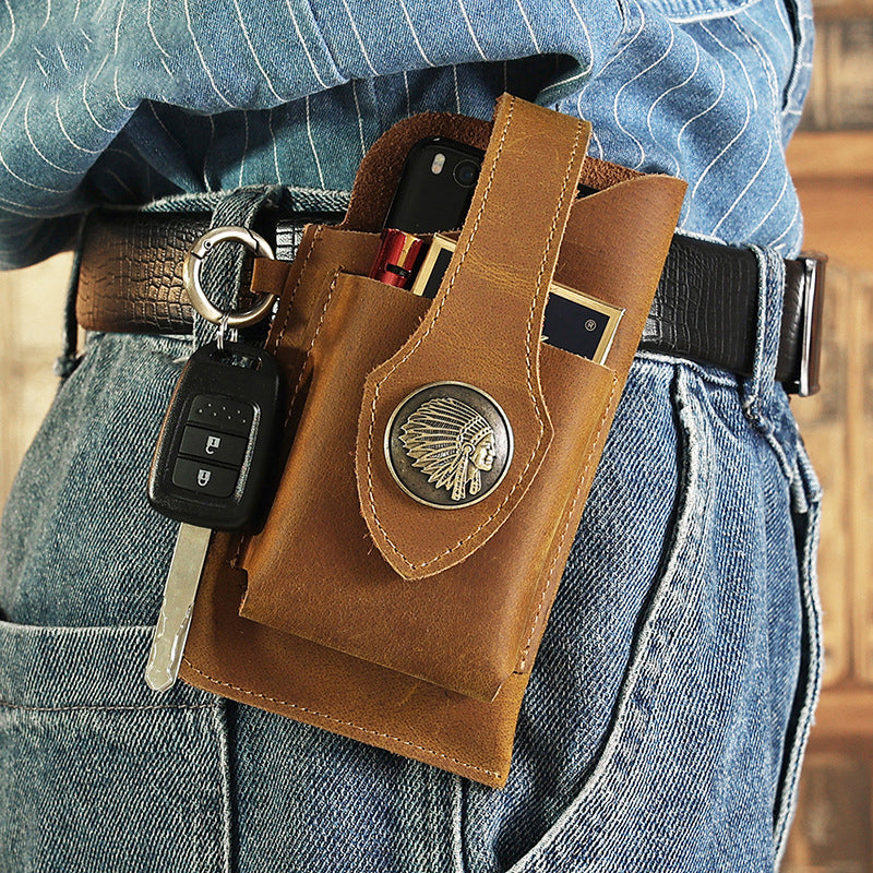 Pochette de téléphone multifonction en cuir