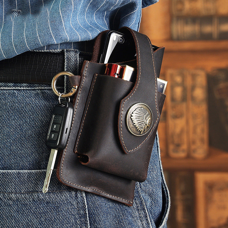 Pochette de téléphone multifonction en cuir