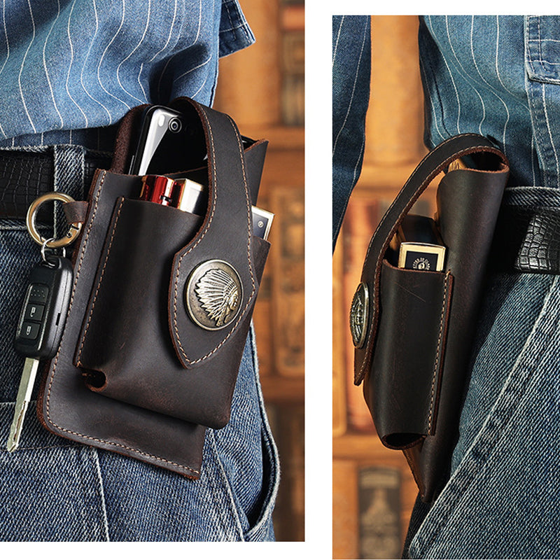 Pochette de téléphone multifonction en cuir