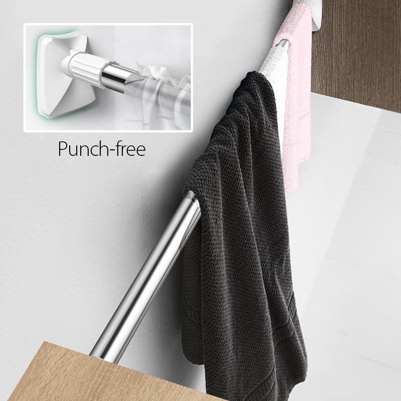 No-Drill Telescopic Clothes Hanging Rod