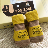 Non-Slip Cotton Dog Socks - Set of 4
