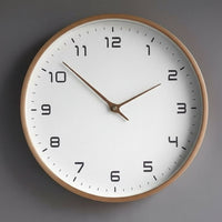 NORDICTIMBER – Reloj de pared moderno de madera maciza en marrón y crema