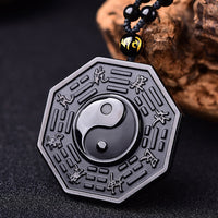 Collier Yin Yang en obsidienne