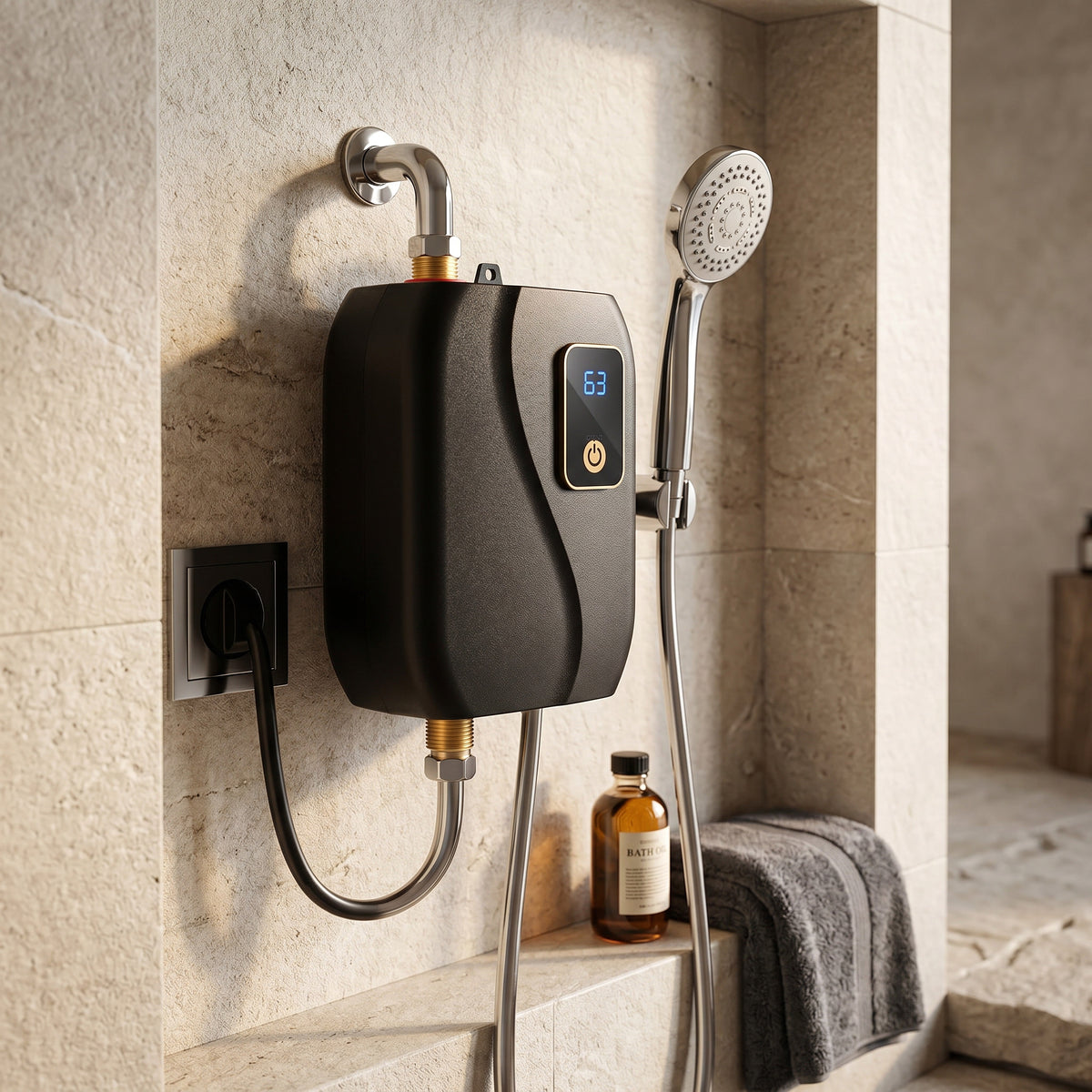 Chauffe-eau électrique instantané à la demande avec chauffage à débit continu