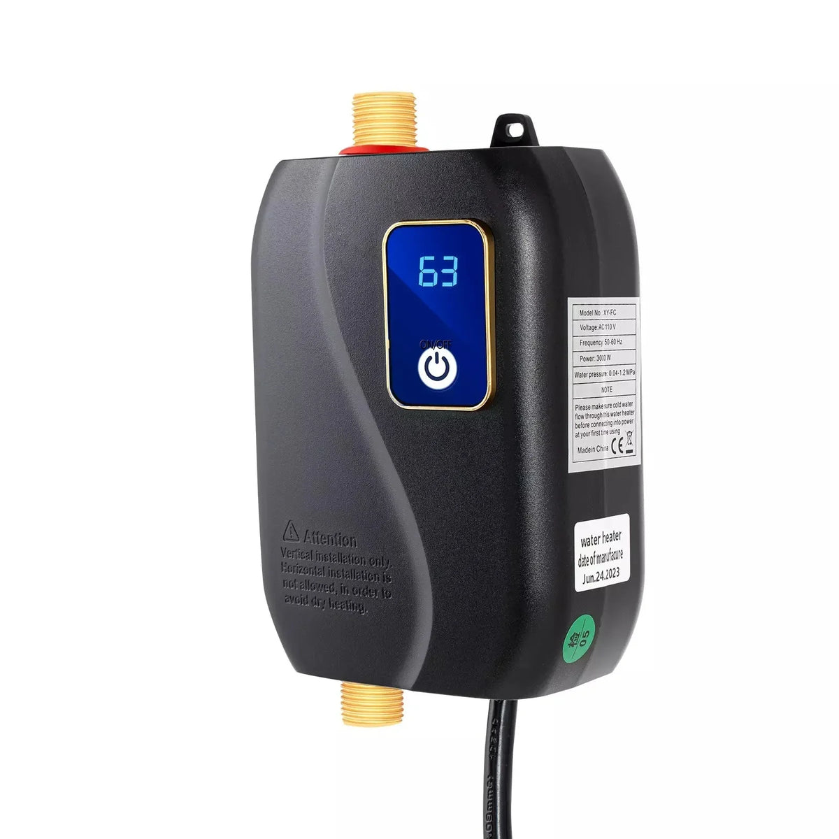 Chauffe-eau électrique instantané à la demande avec chauffage à débit continu