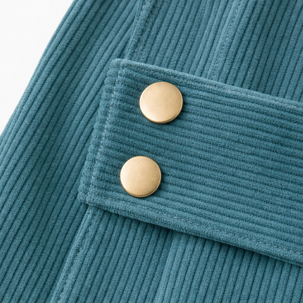 Open-Front Ribbed Corduroy Waist-Tab Jacket