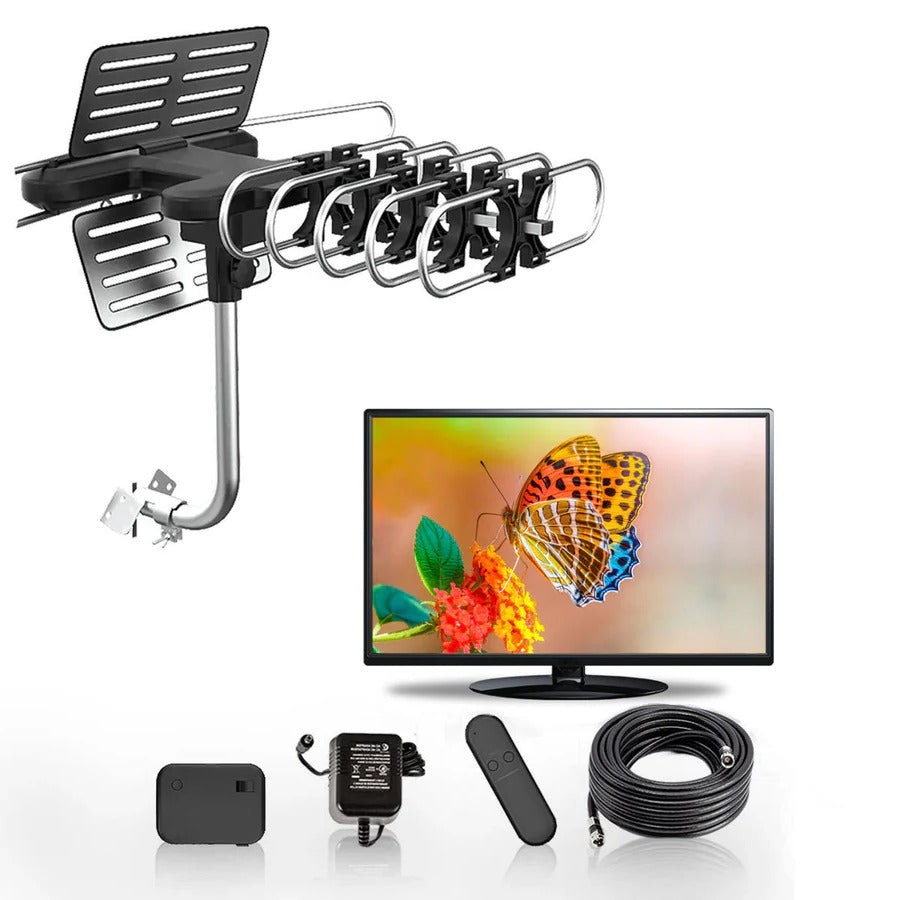 Antenne TV HD extérieure avec moteur à 360 degrés