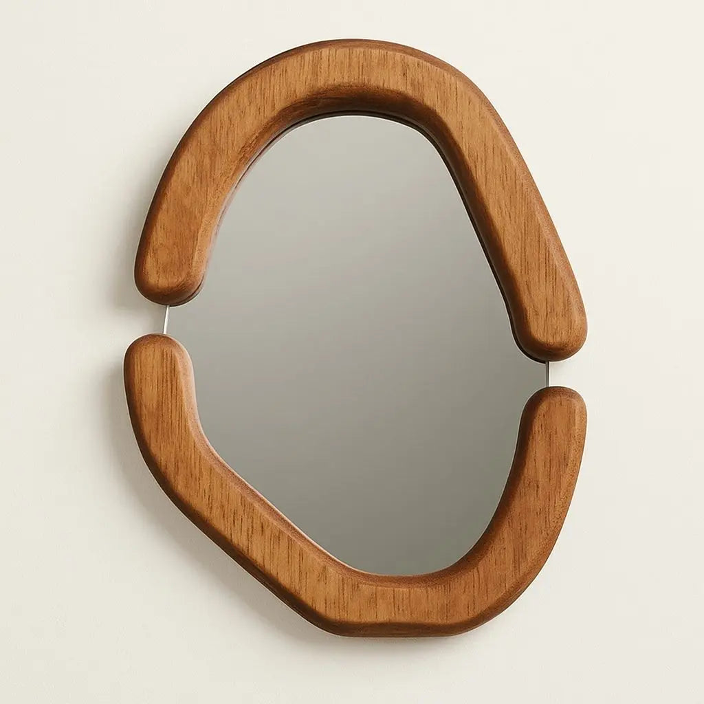Oval Wood Frame Mirror