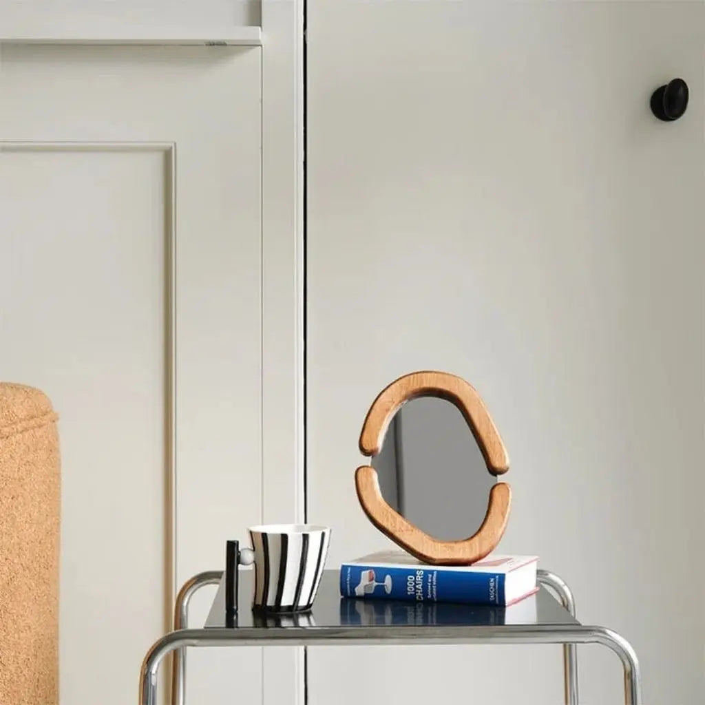 Oval Wood Frame Mirror