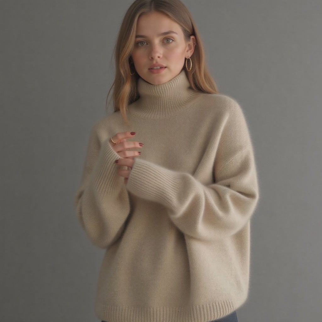 Oversized Cashmere Turtleneck Sweater – Soft, Warm & Elegant