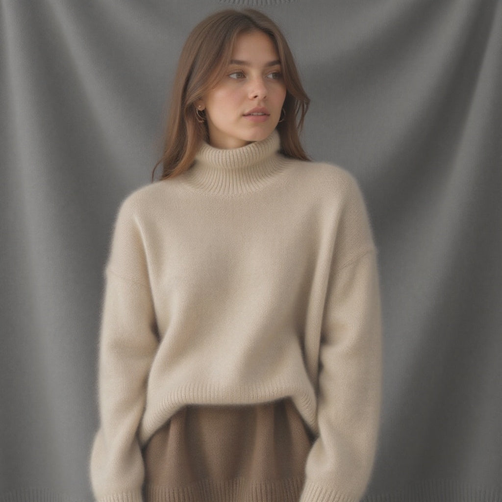 Oversized Cashmere Turtleneck Sweater – Soft, Warm & Elegant