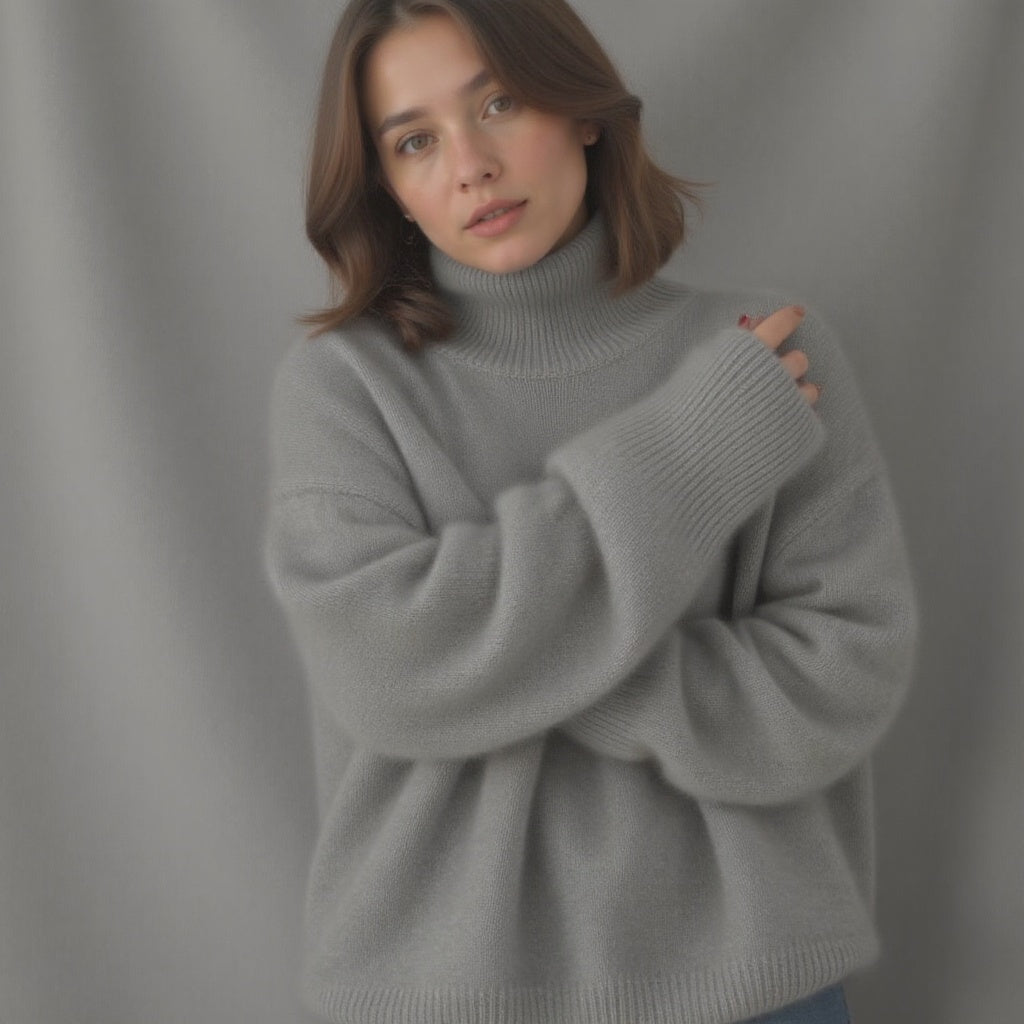 Oversized Cashmere Turtleneck Sweater – Soft, Warm & Elegant
