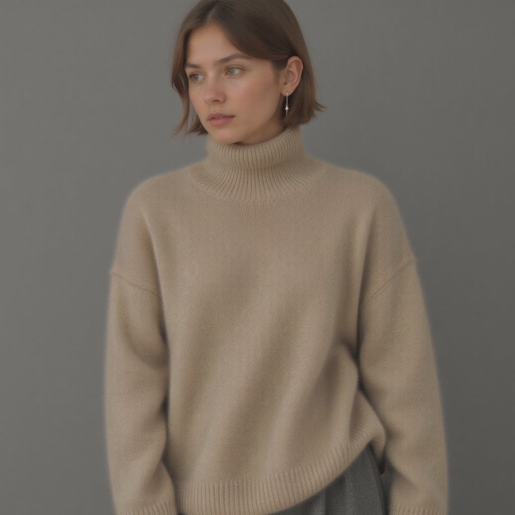 Oversized Cashmere Turtleneck Sweater – Soft, Warm & Elegant