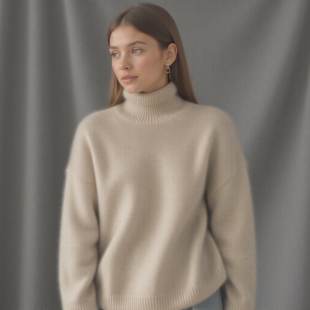 Oversized Cashmere Turtleneck Sweater – Soft, Warm & Elegant