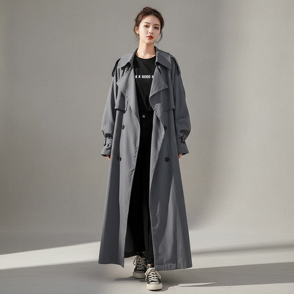 Oversized Long Trench Coat