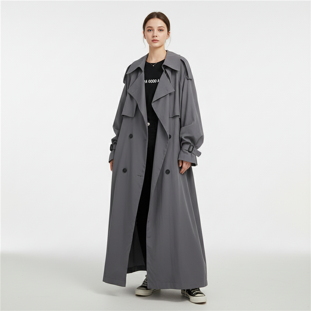 Oversized Long Trench Coat