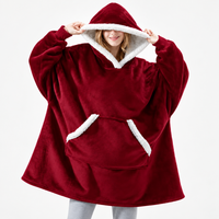 Oversized Sherpa-Lined Cozy Blanket Hoodie Pullover