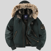 Padded Faux Fur Hooded Bomber Jacket