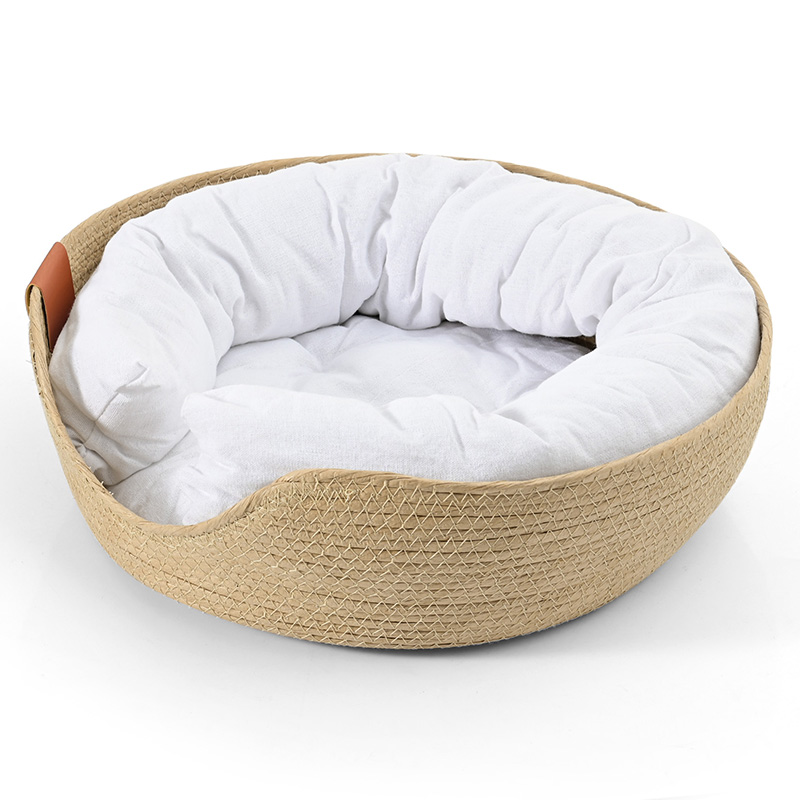 Panier pour chat en corde de papier avec housse lavable