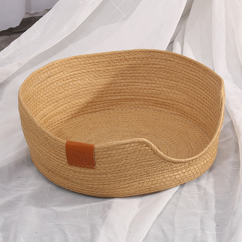 Panier pour chat en corde de papier avec housse lavable