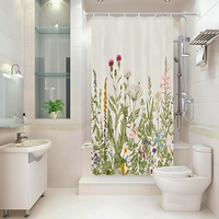 Rideau de Douche Imperméable à Motif Botanique