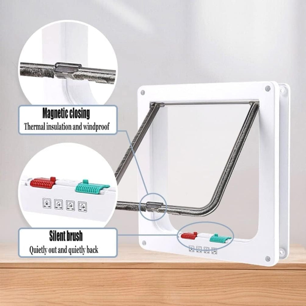 Chatière pour chats et chiens avec système de verrouillage à 4 positions
