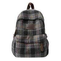 Plaid Pattern School Backpack