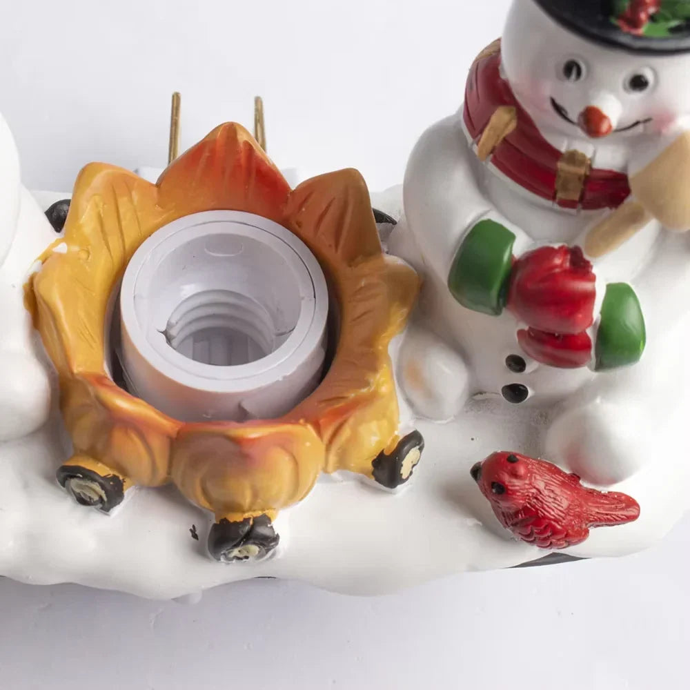 Plug-In Snowman Campfire Christmas Night Light