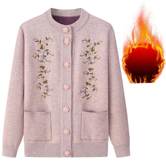 Plus-Size Fleece-Lined Knit Sweater