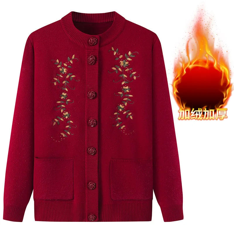 Plus-Size Fleece-Lined Knit Sweater