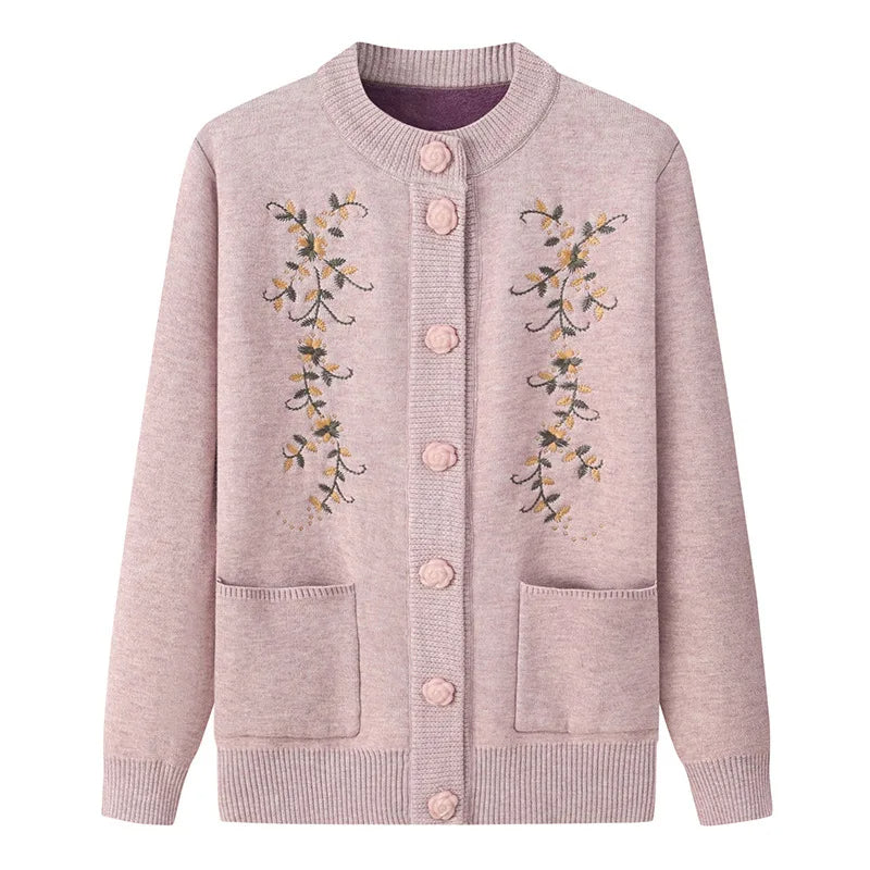 Plus-Size Fleece-Lined Knit Sweater