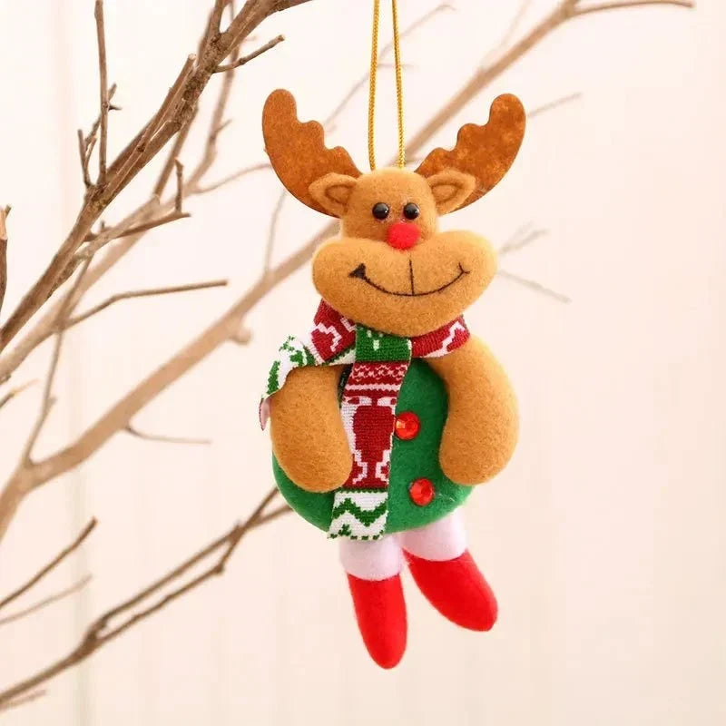 Plush Christmas Ornaments with Dangling Legs and Holiday Character Designs
