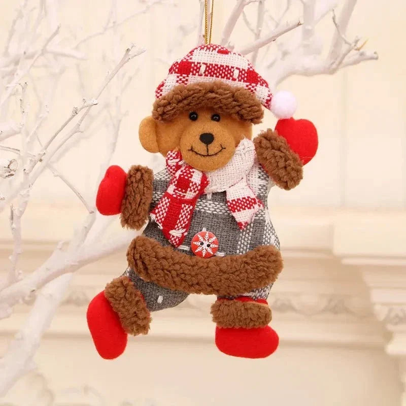 Plush Christmas Ornaments with Dangling Legs and Holiday Character Designs
