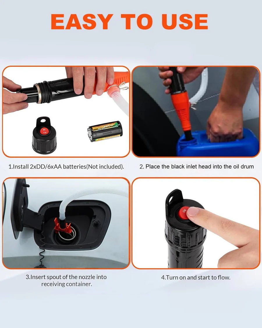 Portable Battery-Powered Electric Siphon Pump and Liquid Transfer Tool