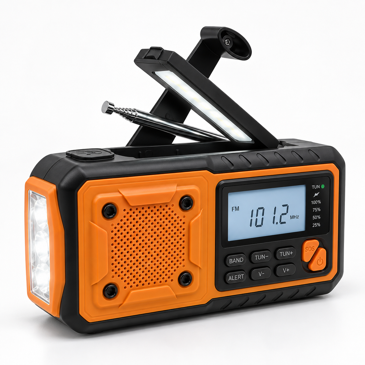 Radio d'urgence portable à manivelle