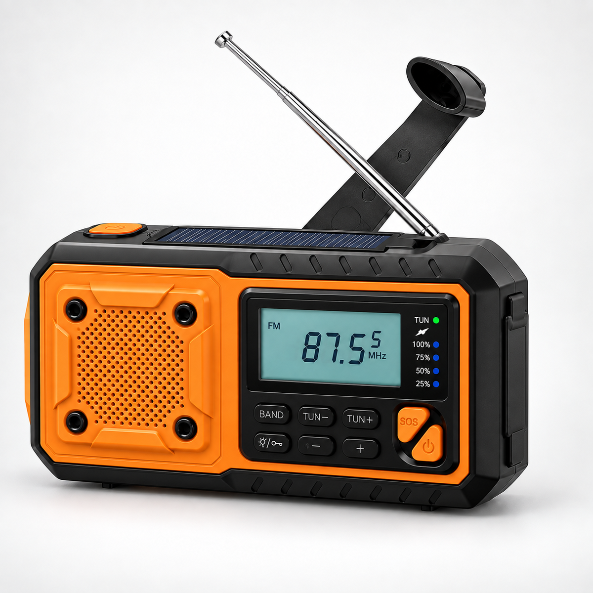 Radio d'urgence portable à manivelle