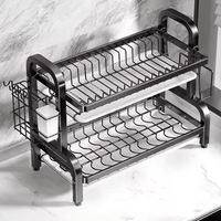 Stylish Two-Tier Dish Rack for Kitchen Organization