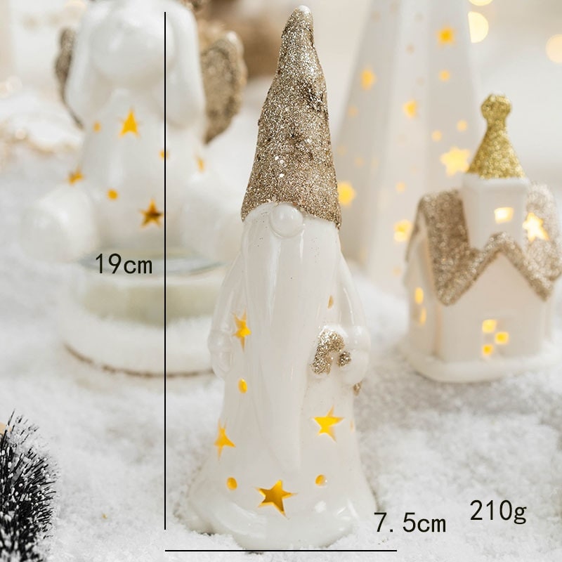 Pre-Lit Glass-Look Tabletop Christmas Tree with LED Lights and Star Topper