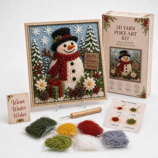 Pre-Punched 3D Christmas Yarn Art Kit