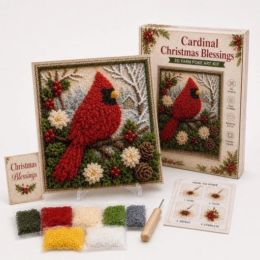 Pre-Punched 3D Christmas Yarn Art Kit