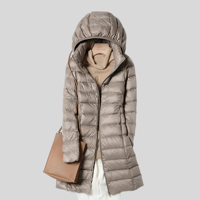 Puffer Winter Jacket with Zip and Side Pockets
