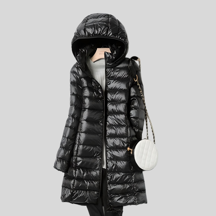 Puffer Winter Jacket with Zip and Side Pockets