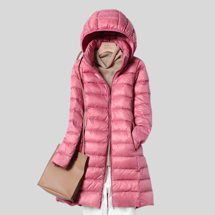 Puffer Winter Jacket with Zip and Side Pockets