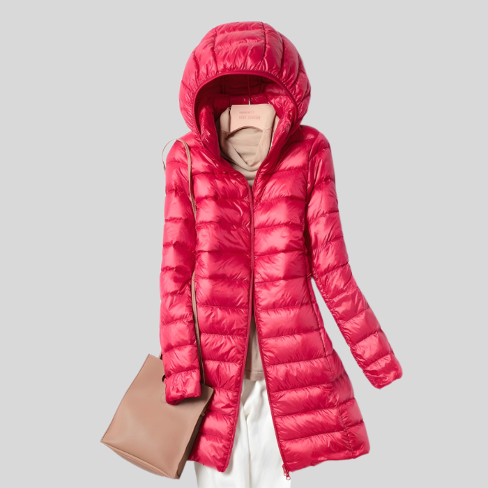 Puffer Winter Jacket with Zip and Side Pockets
