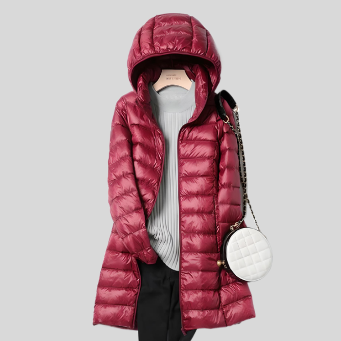 Puffer Winter Jacket with Zip and Side Pockets