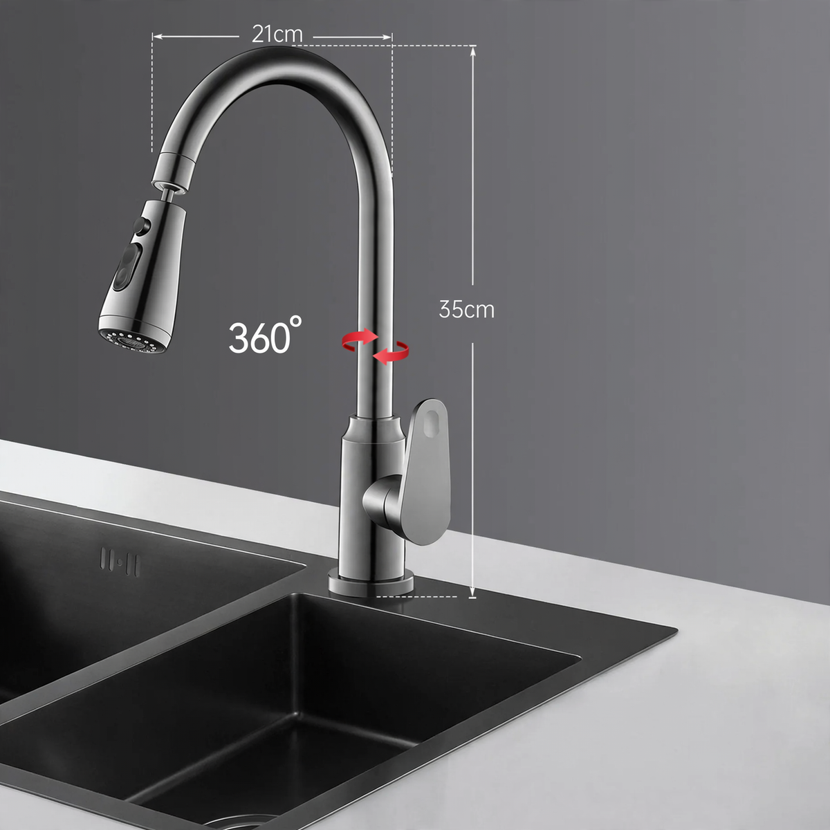 Pull-Out Kitchen Faucet with Ceramic Valve