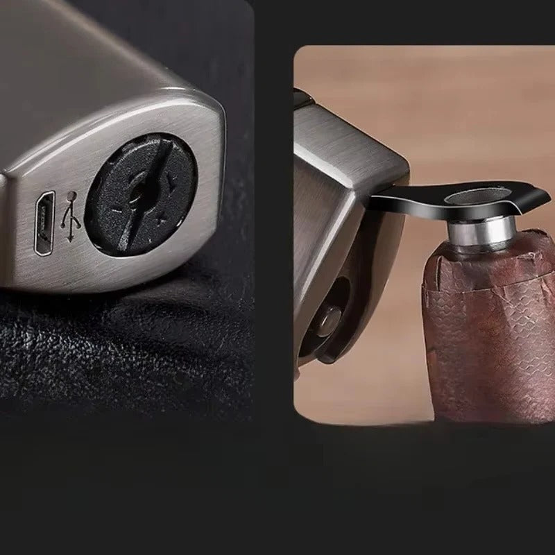 Briquet rechargeable à triple flamme jet avec activation tactile