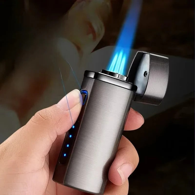 Briquet rechargeable à triple flamme jet avec activation tactile