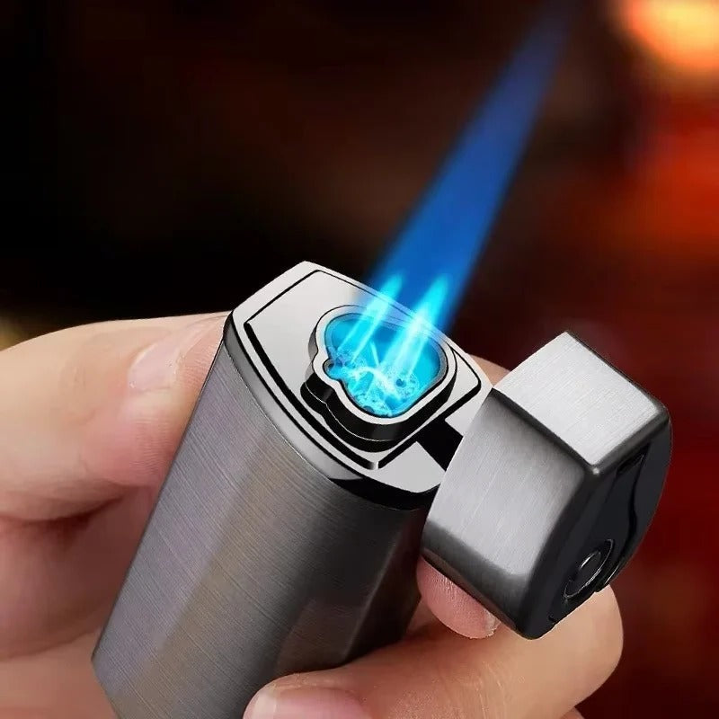 Briquet rechargeable à triple flamme jet avec activation tactile